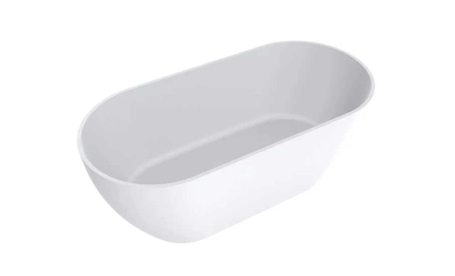 Ванна из искусственного камня Miraggio Greenland 170х80 см овальная белый матовый  0000274