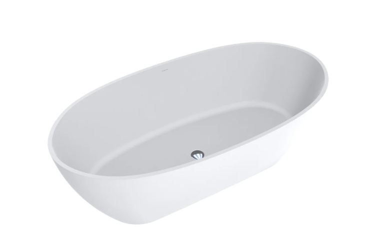 Ванна з штучного каменю Miraggio Estella 168x83 см овальна білий матовий 0000268
