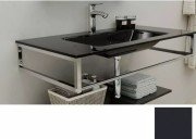 Консоль з раковиною Marsan Quadro 90х50 см нержавіюча сталь/скло графіт Quadro3-90х50graphite