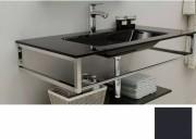 Консоль з раковиною Marsan Quadro 90х50 см нержавіюча сталь/скло графіт Quadro3-90х50graphite