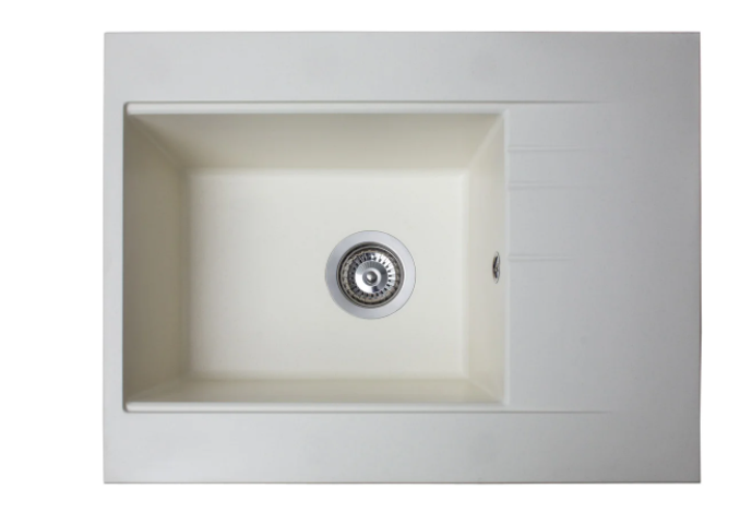 Мийка для кухні Miraggio Bodrum 650 врізна прямокутна з переливом матовий white 0000012