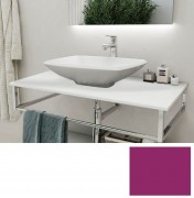 Консоль для раковины Marsan Quadro 100х50 см нержавеющая сталь/стекло виолет Quadro5-100х50violet