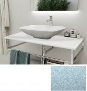 Консоль для раковины Marsan Quadro 100х50 см нержавеющая сталь/стекло металлик Quadro5-100х50metallic