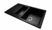 Мойка для кухни Miraggio La Pas врезная прямоугольная с 2 чашами с переливом матовый Black 0000019