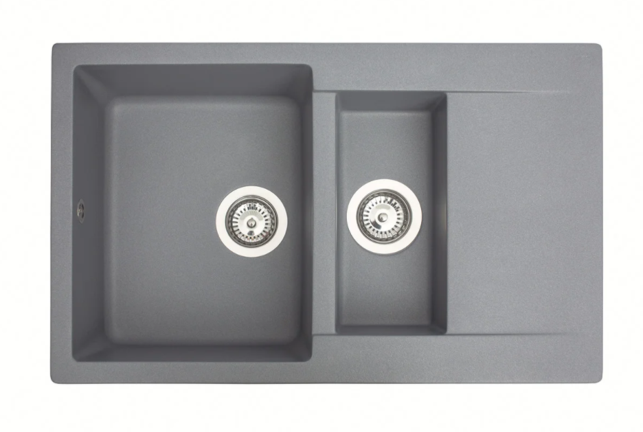 Мойка для кухни Miraggio La Pas врезная прямоугольная с 2 чашами с переливом матовый Gray 0000020