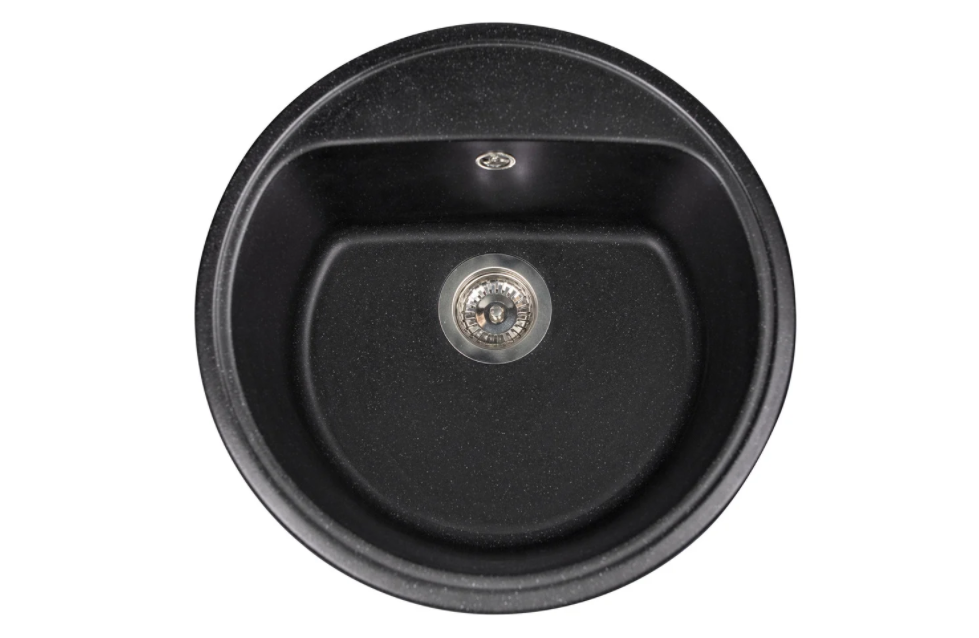 Мийка для кухні Miraggio Malibu 517x517x221 врізна кругла з переливом матовий Black 0000026