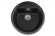 Мойка для кухни Miraggio Malibu 517x517x221 врезная круглая с переливом матовый Black 0000026
