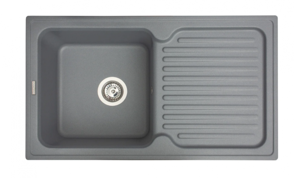 Мойка для кухни Miraggio Orlean врезная прямоугольная с крылом с переливом матовый  Gray 0000034