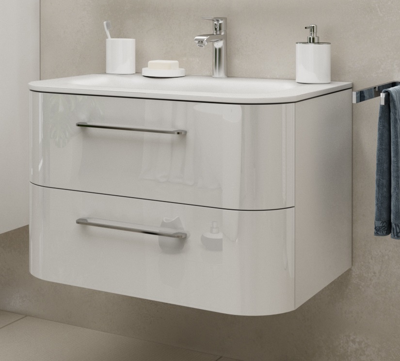 Тумба под раковину Marsan Regine 500х520х800 МДФ белый глянец REGINE800белый