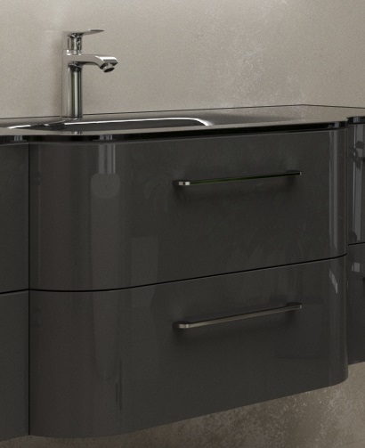 Тумба под раковину Marsan Regine 500х520х800 МДФ графит глянец REGINE800графит