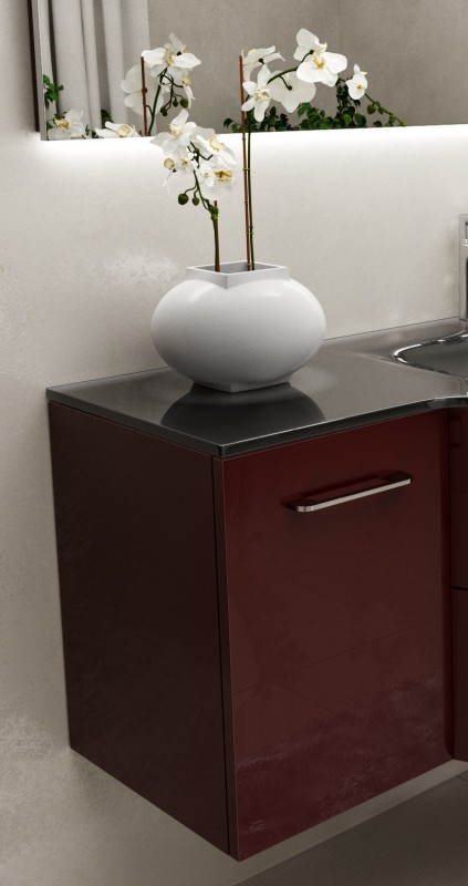 Тумба приставная Marsan Regine распашная правая/левая 500х420х330 мм МДФ рубин глянец REGINE500Х420рубин