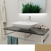 Консоль для раковины Marsan Quadro 90х50 см нержавеющая сталь/стекло капучино Quadro5-90х50cappuccino