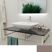 Консоль для раковини Marsan Quadro 90х50 см нержавіюча сталь/скло бісмарк Quadro5-90х50bismarck