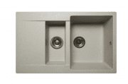 Мийка для кухні Miraggio La Pas врізна прямокутна з 2 чашами з переливом матовий Sand 0000022