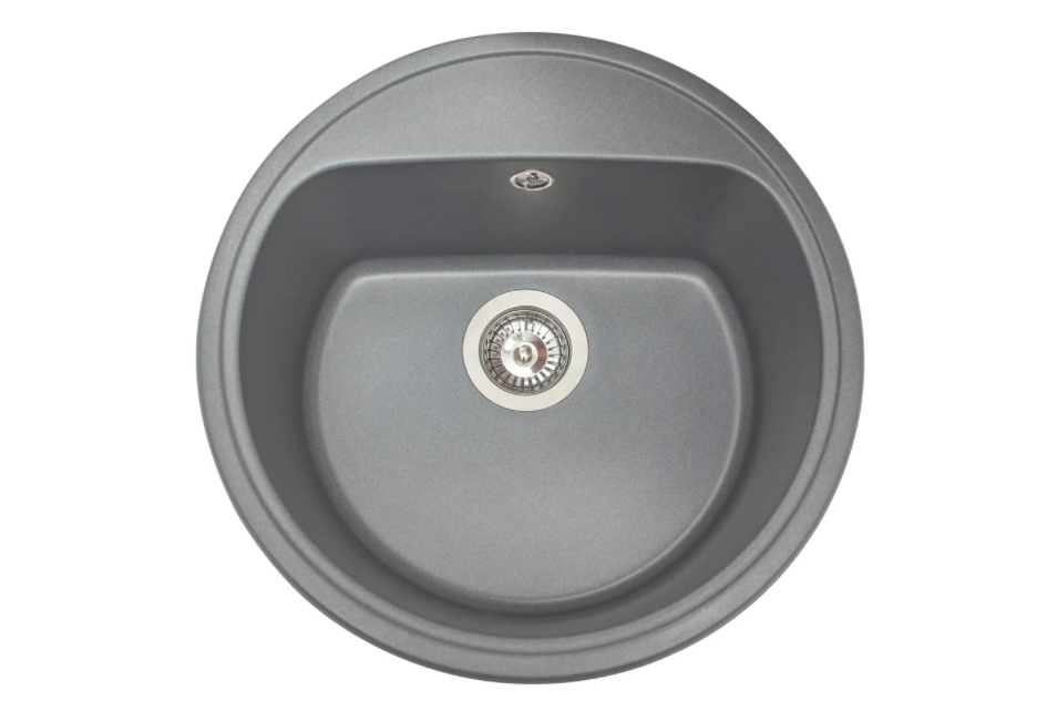 Мойка для кухни Miraggio Malibu 517x517x221 врезная круглая с переливом матовый Gray 0000027