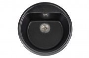 Мойка для кухни Miraggio Malibu 517x517x221 врезная круглая с переливом матовый Black 0000026