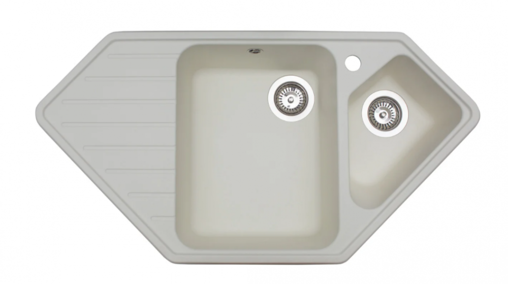 Мойка для кухни Miraggio Tirion врезная с 2 чашами с крылом матовый White 0000044