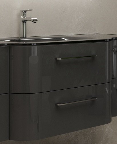 Тумба под раковину Marsan Regine 500х520х800 МДФ графит глянец REGINE800графит
