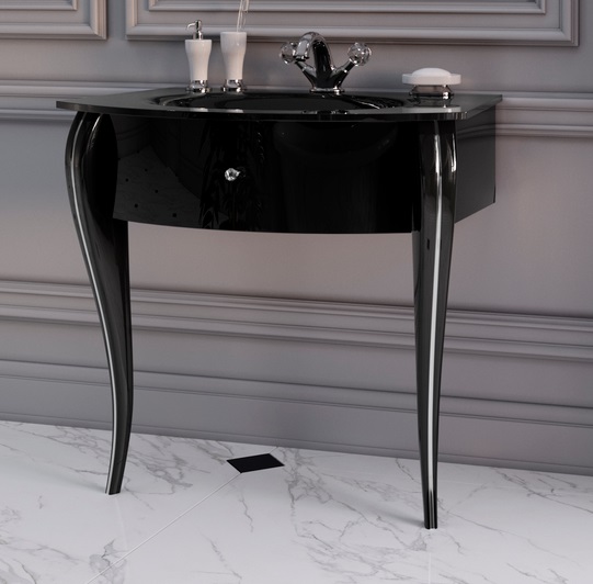 Тумба під раковину Marsan Milena 900 МДФ чорний Milena900black