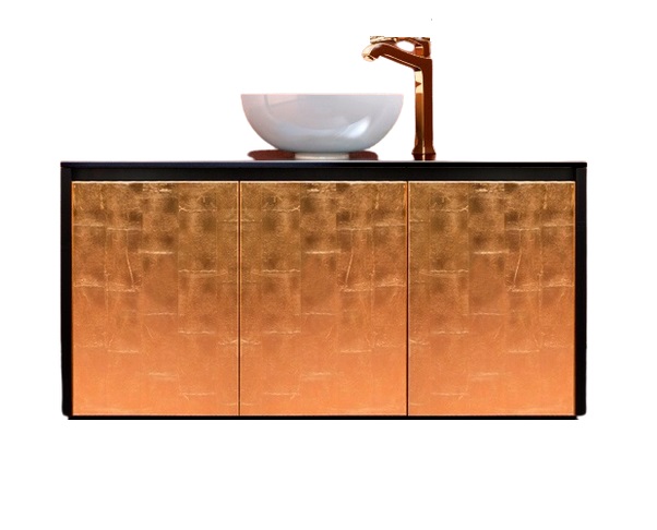 Тумба під раковину Marsan Penelope 1200 МДФ чорний/золото Penelope1200blackg