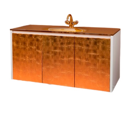 Тумба під раковину Marsan Penelope 1200 МДФ білий/золото Penelope1200whiteg