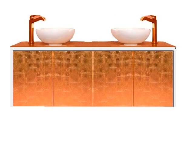 Тумба під раковину Marsan Penelope 1600 МДФ білий/золото Penelope1600whiteg