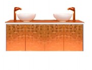 Тумба под раковину Marsan Penelope 1600 МДФ белый/золото Penelope1600whiteg