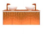 Тумба под раковину Marsan Penelope 1600 МДФ белый/золото Penelope1600whiteg