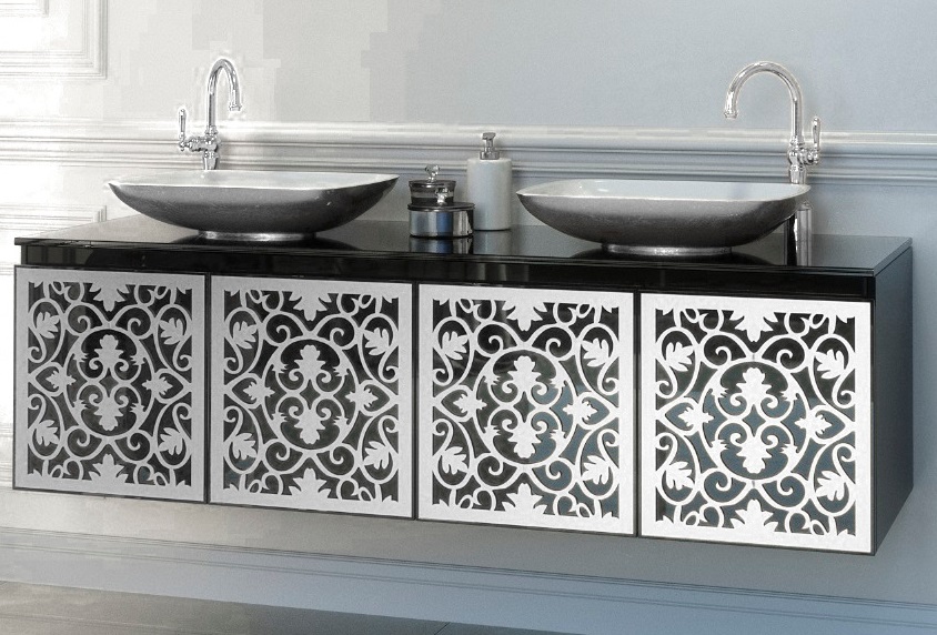 Тумба під раковину Marsan Vincent 1600 МДФ чорний Vincent1600black