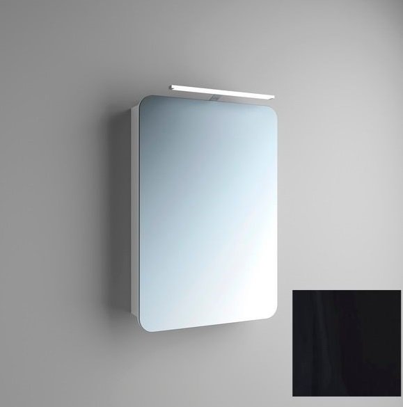 Зеркальный шкаф Marsan Adele-1 подвесной 55х80 см МДФ черный Adele55х80black