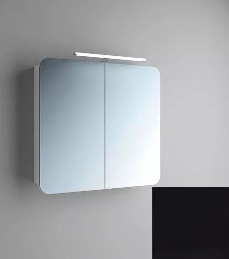 Дзеркальна шафа Marsan Adele-3 підвісний 90х65 см МДФ чорний Adele3-90х65black