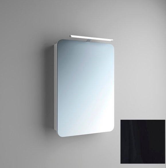 Зеркальный шкаф Marsan Adele-1 подвесной 55х80 см МДФ черный Adele55х80black