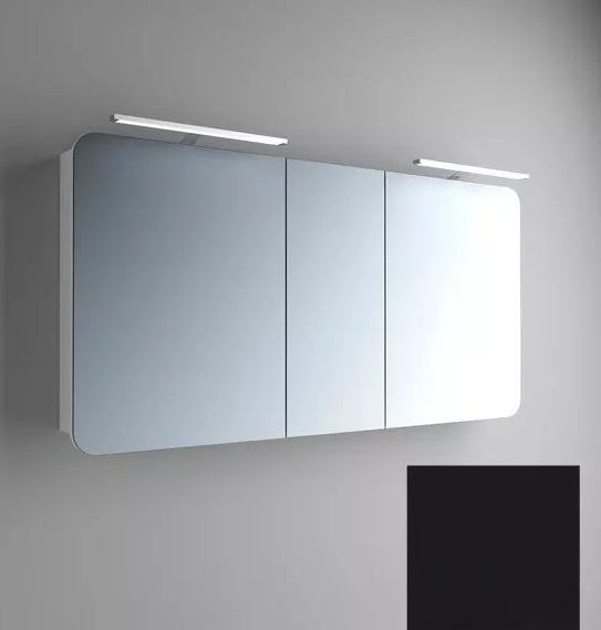 Дзеркальна шафа Marsan Adele-5 підвісний 150х65 см МДФ чорний Adele5-150х65black
