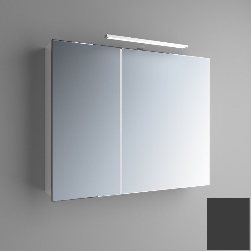 Зеркальный шкаф Marsan Therese-2 подвесной 65х70 см МДФ черный THERESE2-черный