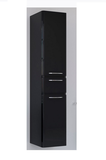 Пенал для ванної Marsan Adele 35х163 см МДФ чорний Adele350black