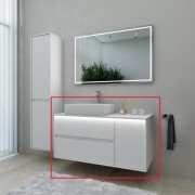 Тумба под настольную раковину Marsan Armel 1100 правая/левая акриловый камень белый матовый Armel1100L/R-1