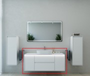 Тумба под настольную раковину Marsan Armel 1300 акриловый камень белый матовый Armel1300-1