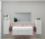 Тумба под раковину Marsan Armel 1300 акриловый камень белый матовый Armel1300