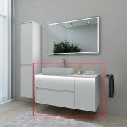 Тумба под настольную раковину Marsan Armel 1100 правая/левая акриловый камень белый матовый Armel1100L/R-1