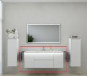Тумба под раковину Marsan Armel 1300 акриловый камень белый матовый Armel1300