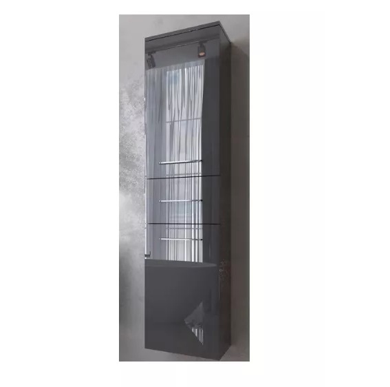 Пенал для ванної Marsan Alexandra 35х160 см з кошиком МДФ графіт Alexandra35х160graphite-k