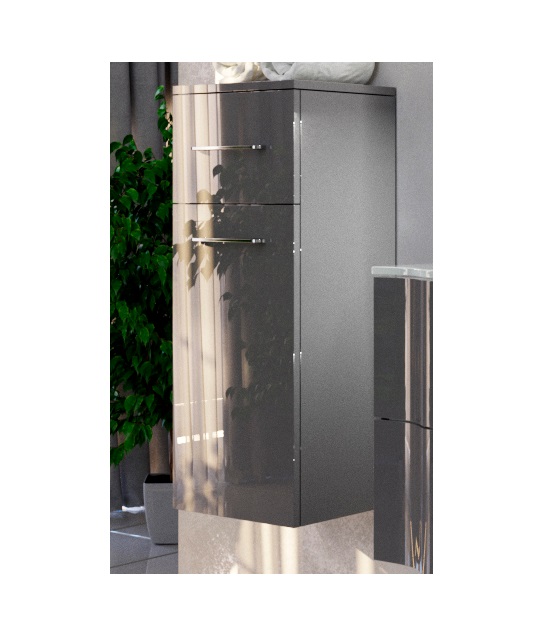 Пенал для ванної Marsan Alexandra 35х90 см з кошиком МДФ графіт Alexandra35х90graphite-k