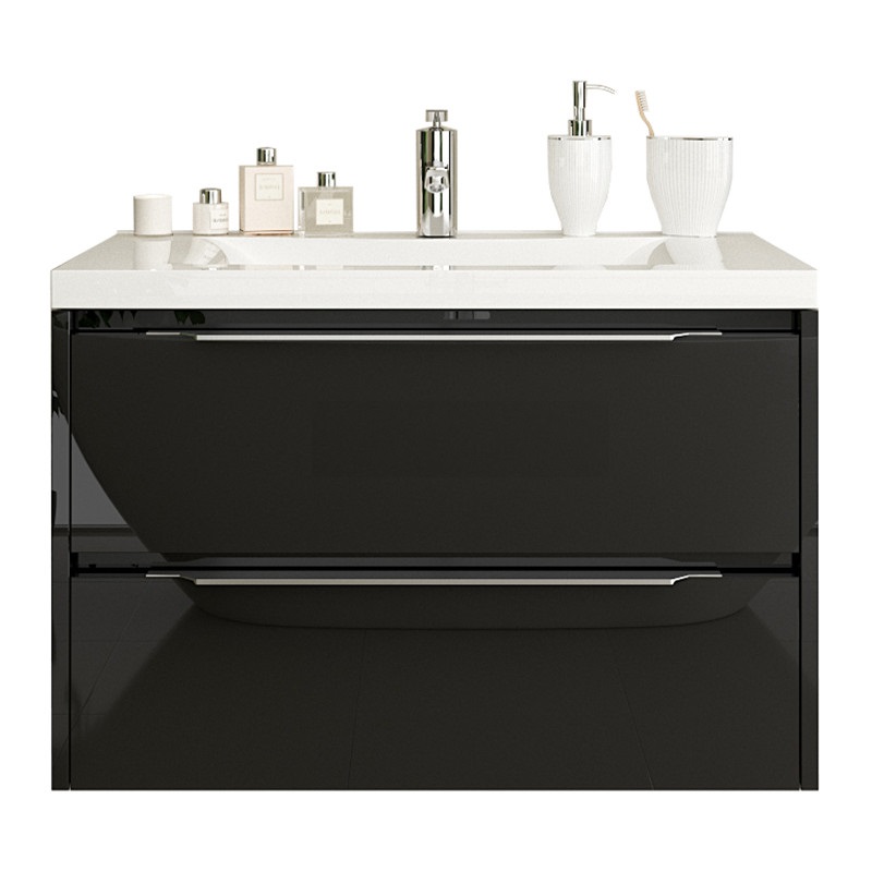 Тумба під раковину Marsan Therese 80х47.5 см МДФ чорний THERESE80черный