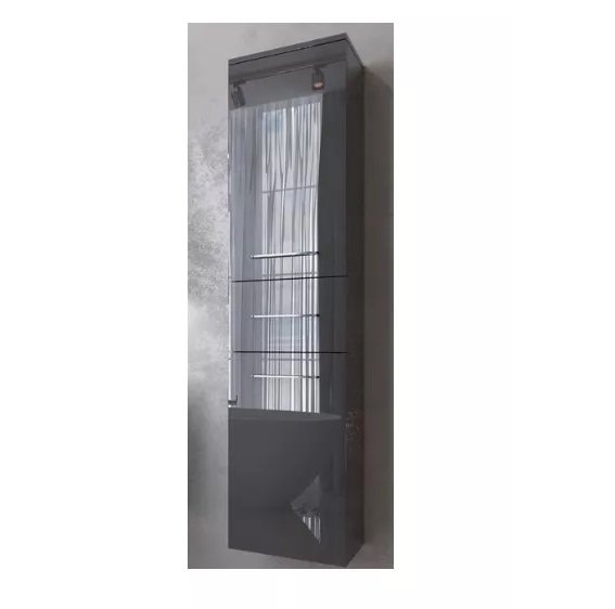 Пенал для ванної Marsan Alexandra 35х160 см з кошиком МДФ графіт Alexandra35х160graphite-k