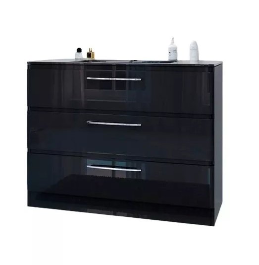 Тумба под раковину Marsan Adele-2 900 МДФ черный Adele2-900black