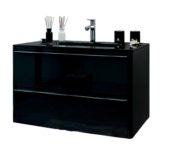 Тумба под раковину Marsan Brigitte-2 900 МДФ черный Brigitte2-900black