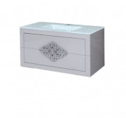 Тумба під раковину Marsan Christine 1000 МДФ білий/срібло Christine1000whites