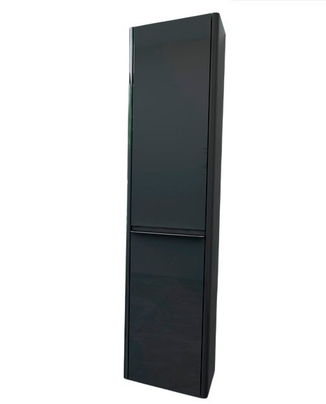 Пенал для ванной Marsan Brigitte 37х160 см с корзиной МДФ графит Brigitte370graphite-k