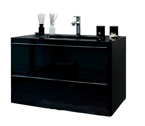 Тумба под раковину Marsan Brigitte-2 900 МДФ черный Brigitte2-900black