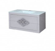 Тумба под раковину Marsan Christine 1000 МДФ белый/серебро Christine1000whites
